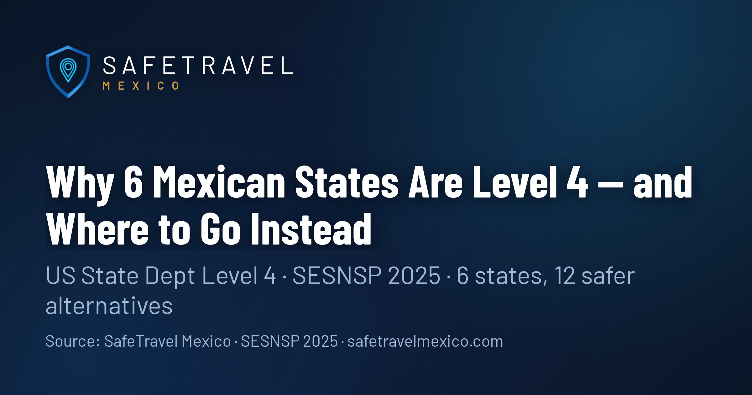 Why 6 Mexican States Are Level 4 — SESNSP Data vs Advisory Reality, and Where to Go Instead