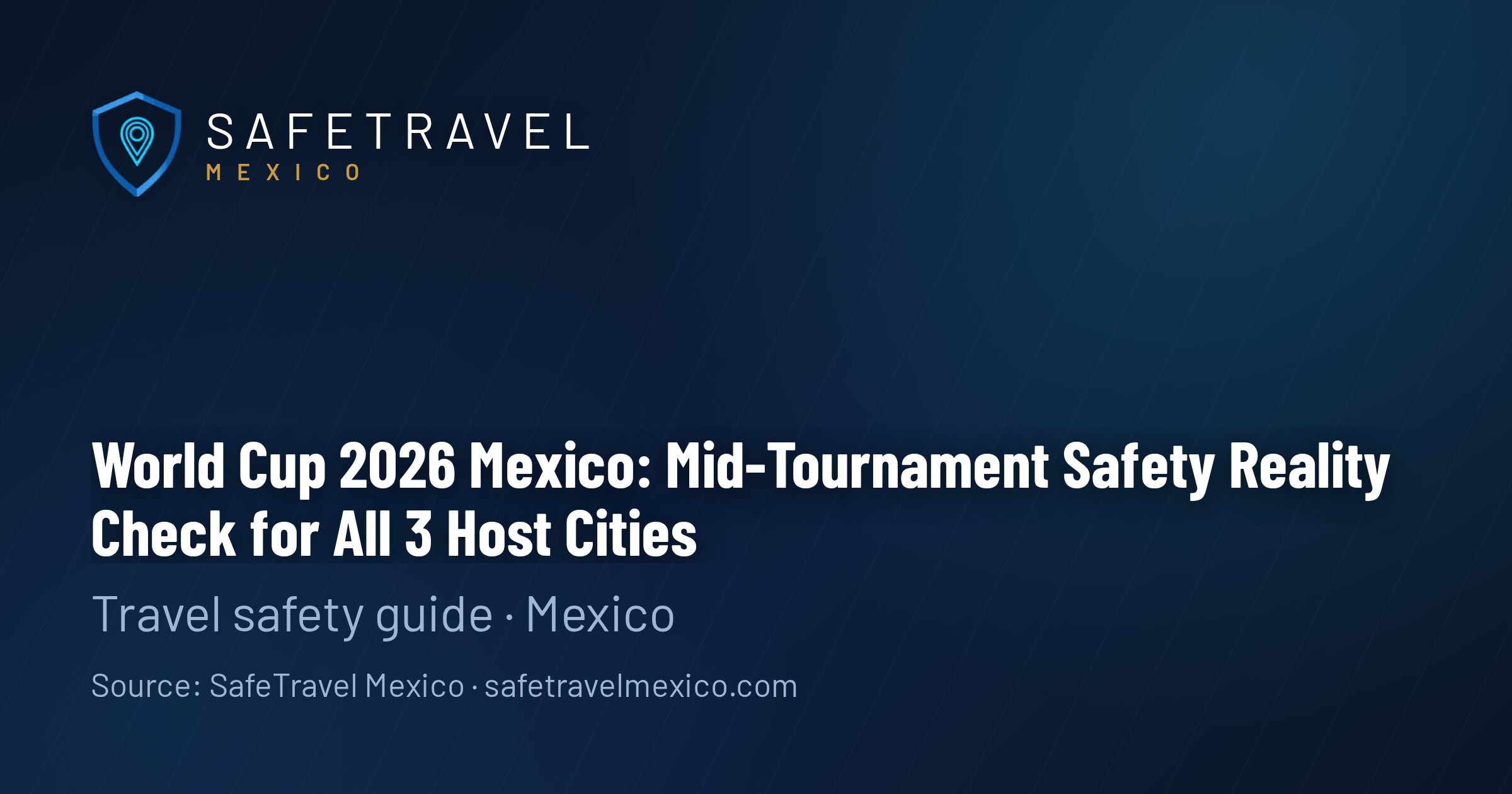 World Cup 2026 Mexico: Mid-Tournament Safety Reality Check for All 3 Host Cities